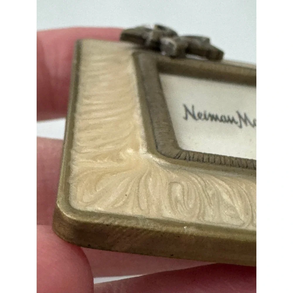 Jay Strongwater‎ Butterfly Mini Picture Frame Cream Enamel Swarovski Crystal NM
